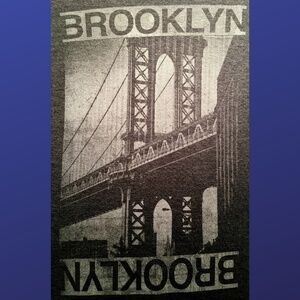 APT. 9 Souvenir “Brooklyn”Tee Shirt, Cotton/Poly Blend, GRAY/BLACK, Size M, NWOT